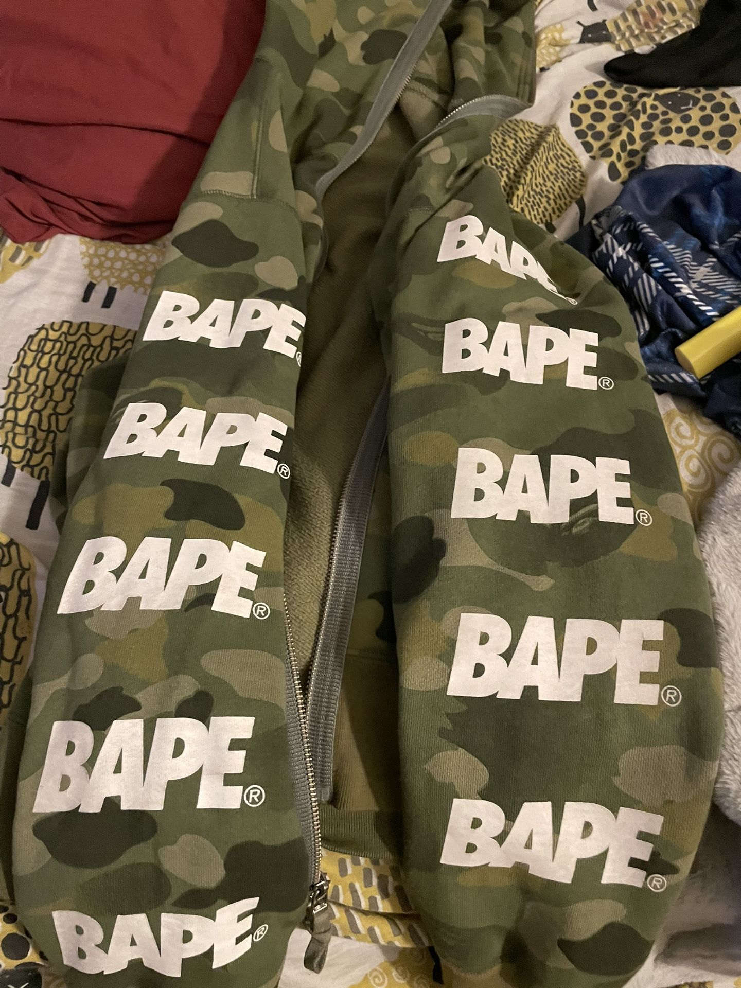 Vintage Green Camo Bape Hoodie