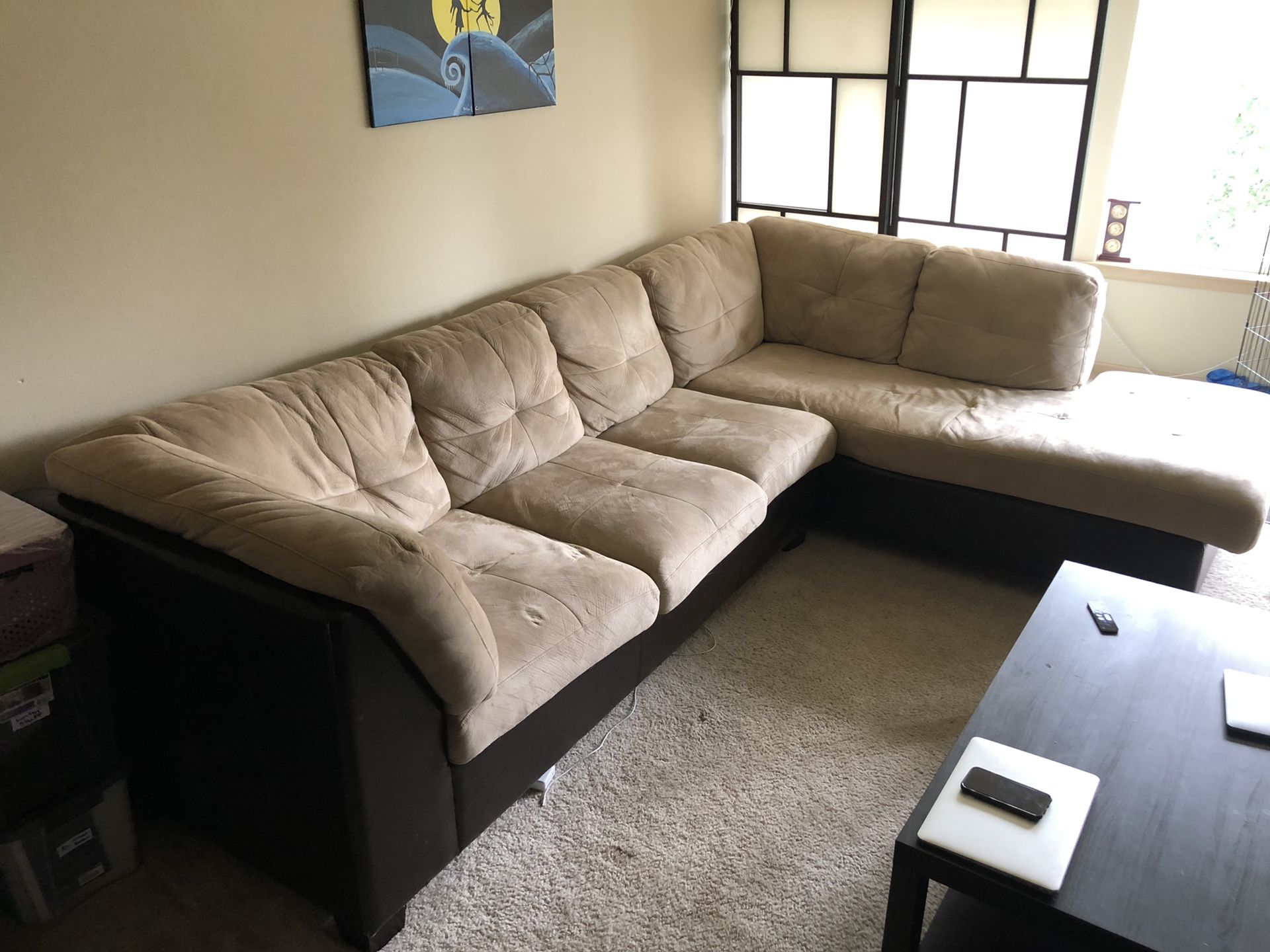 Super Comfy Beige Sectional Couch for Sale in Renton, WA OfferUp