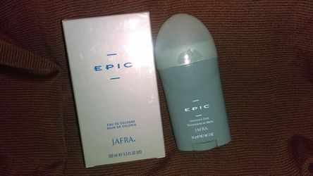 Perfume Epic y Desodorante en barra perfumado.