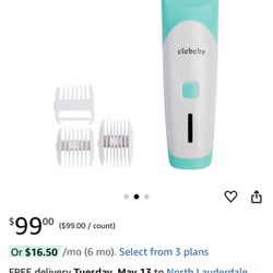 Baby Hair Clipper, Electric Hair Trimmer, Mint Green and White