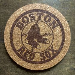 Boston Red Sox Laser Engraved Cork Coaster