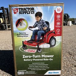 New Tractor Supply 12V Zero-Turn Lawn Mower Ride-On Toy, Red