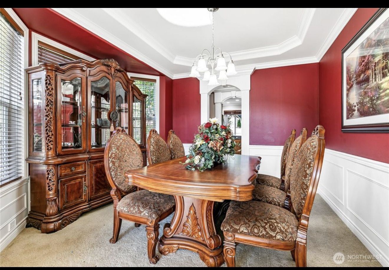 Dining Table With 6 Chairs And Cabinet