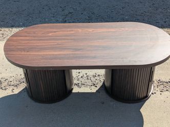 Modern Oval Coffee Table with Built‑In Storage
