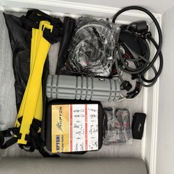 Various workout equipment