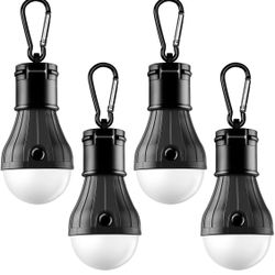 FLY2SKY Tent Lamp Portable LED Tent Light 4 Packs Clip Hook Hurricane Emergency Lights LED Camping Light Bulb Camping Tent Lantern Bulb Camping Equipm