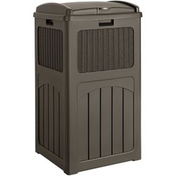 33 Gallon Outdoor Trash Can, Hideaway Garbage Bins | With Tiered Lid, Waterproof Resin Outside Waste Bins For Patio, Outside Pool, Backyard And Deck(1