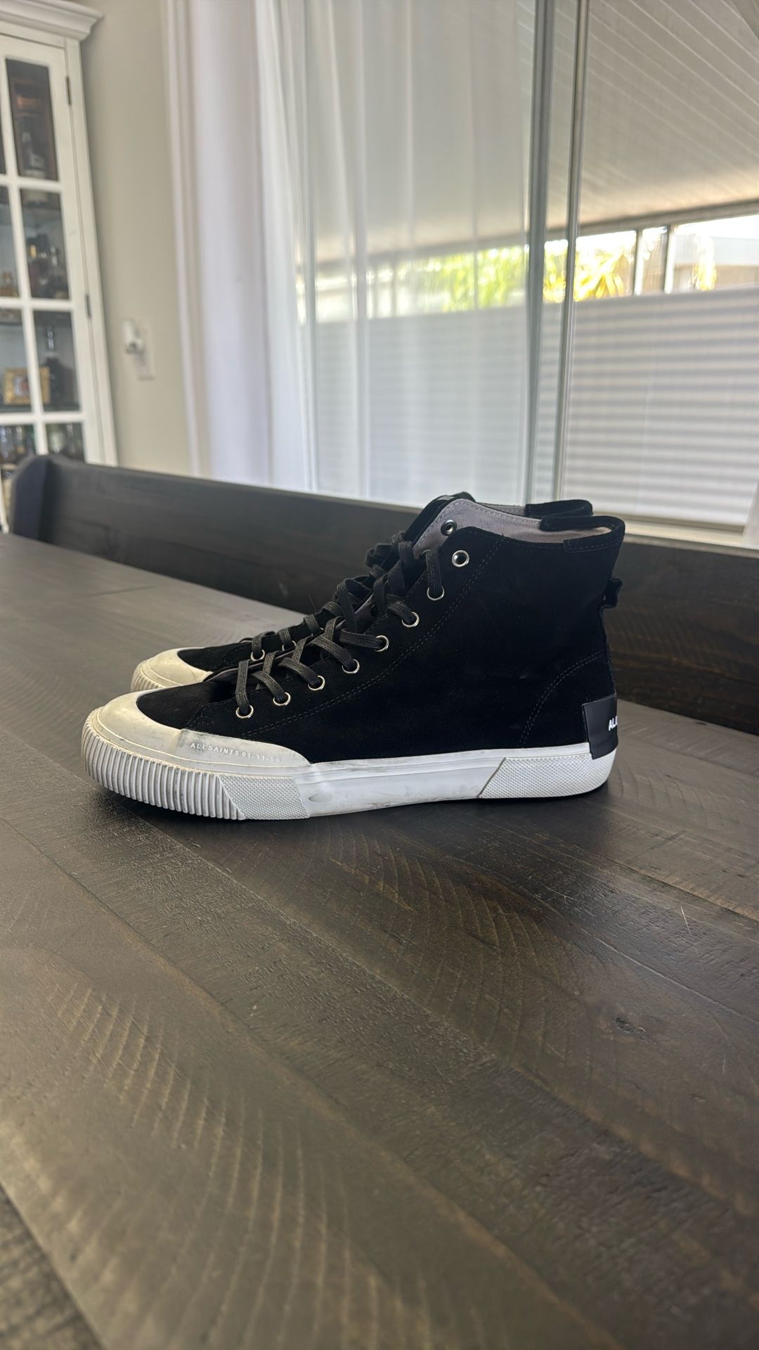 Men’s Allsaints Suede Distressed High top Shoes Size 10