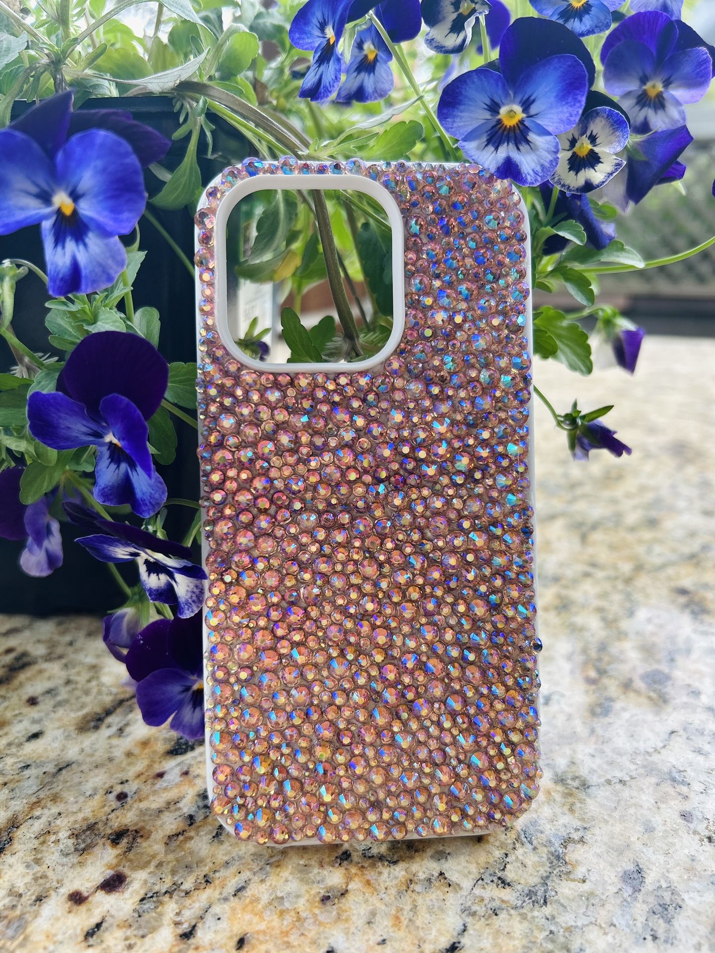 •Handmade Rhinestone Phone Case (14 Pro)•