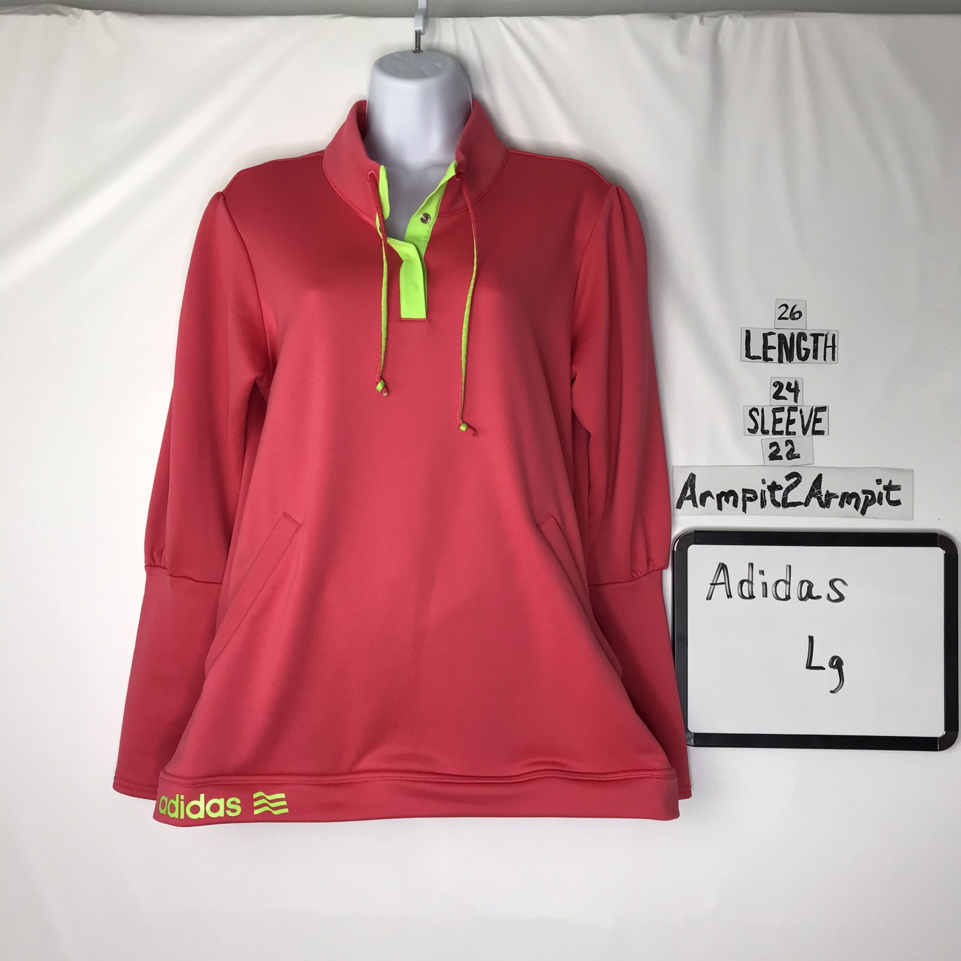 Adidas 1/2 Snap Shirt Lg