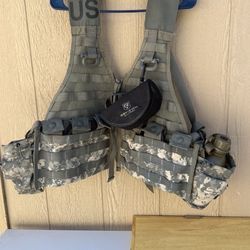 10 Pcs US Military RIFLEMAN SET MOLLE ll FLC Vest ACU And Accessories Pouches 