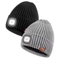 Beanie with Light for Men 2 Pack