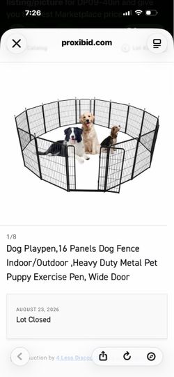 16-Panel Heavy Duty Metal Dog Playpen