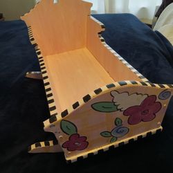Rare Find Hand painted doll cradle