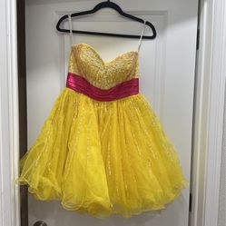 Yellow And Pink Prom Dress