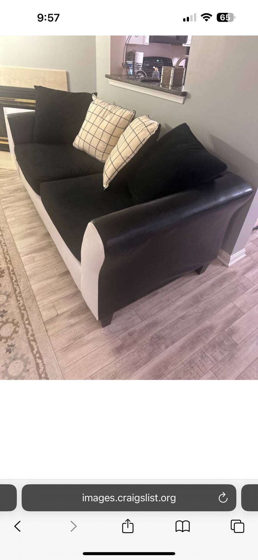 2 Loveseat Sofa For $250 Each Black And White