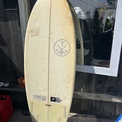 Used Threads Designs “Blowfish” Surfboard – Quad Fin – $120