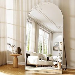  46"x76" Extra Large Arched Full Length Mirror - Leaning Mirror Arch Wall-Mounted Mirrors - Aluminum Alloy Frame Modern Simple Home Decor - for L