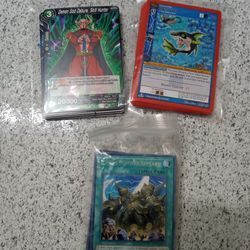 Card Lot Of 56 Mixed, DBZ, Yu-Gi-Oh & Metazoo