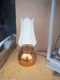 Custom made brass and copper petite night stand lamp