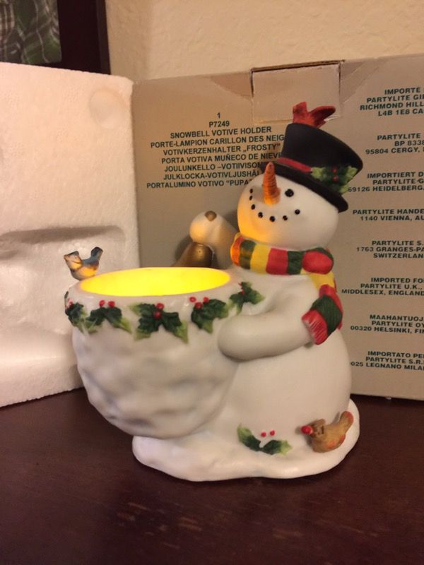 Partylite snowman candle holder