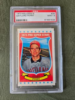 GAYLORD PERRY 1973 Kellogg's #38 PSA Graded Card MINT 9 MLB Cleveland Indians