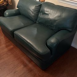 Green Leather couch 