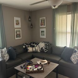 Grey Vegan Leather Sectional