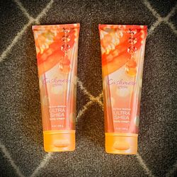 NEW BATH AND BODY WORKS, CASMERE GLOW ULTRA SHEA BODY CREAM.
8 OZ.
NEW- 20$
OPEN ONE- 15$
BOTH- 30$.