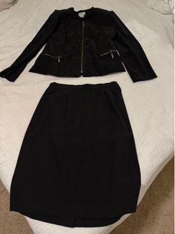 Black matching set, suede-like fabric, size 12