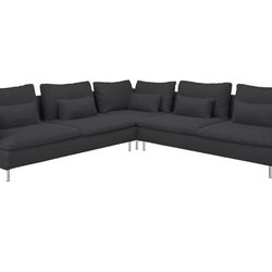 IKEA SODERHAMN 5-Seat Sectional Black Sofa