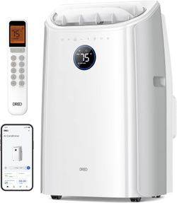 Dreo Portable Air Conditioners, 12000 BTU ASHRAE (8,000 BTU DOE) Smart AC Unit for Bedroom with Drainage-free Cooling, APP/Voice/Remote, Fan & Dehumid