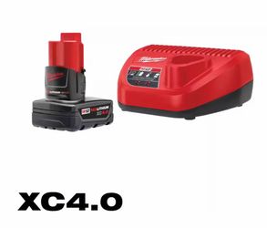 M12 12-Volt Lithium-lon XC Battery Pack 4.0 Ah and Charger Starter Kit