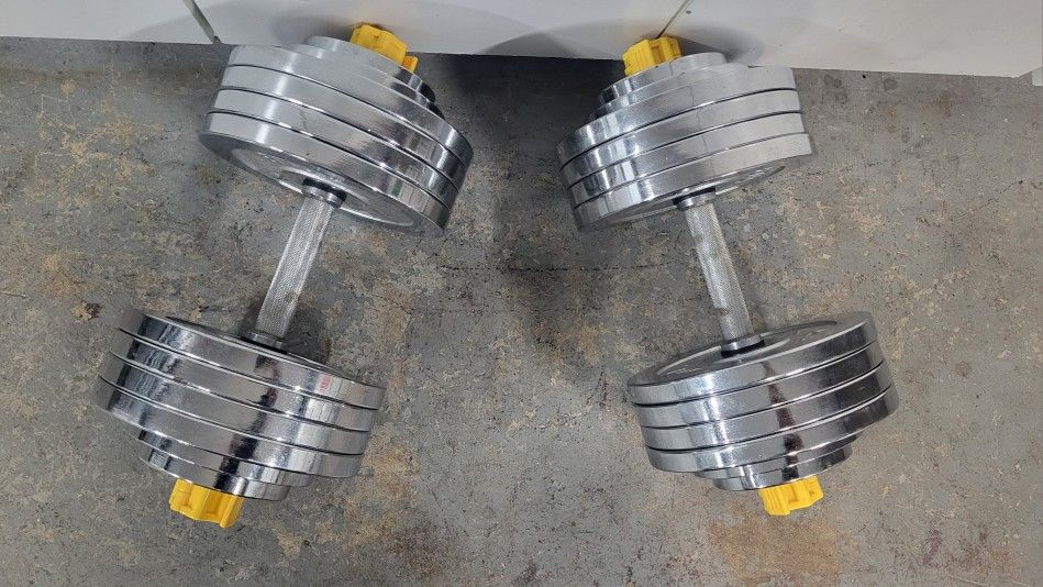 Weight Standard Adjustable Chrome Dumbbells #200 Lbs Set