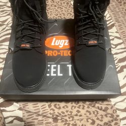 Lugs, steel toe boots, Black
