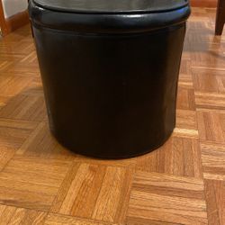 Faux Leather Ottoman 