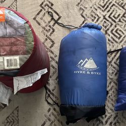 2 sleeping bags and pillow