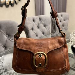 Coach Bleecker Bag Brown Leather Small Soho Hobo Flap Vintage Purse H0(contact info removed)7