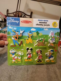 Melissa & Doug Disney Mickey Mouse Wooden Chunky Puzzle