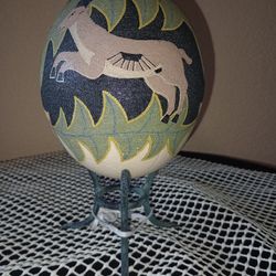 Hand Painted Ostrich Egg