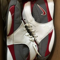 Nike Air Zoom Huarache 64 in a white, red, and grey colorway.