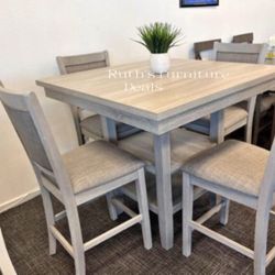 Light Gray 5-pc Counter Height Dining Table Set 