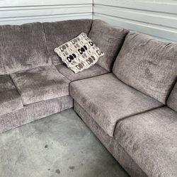 Gray Sectional Sofa With/Chase