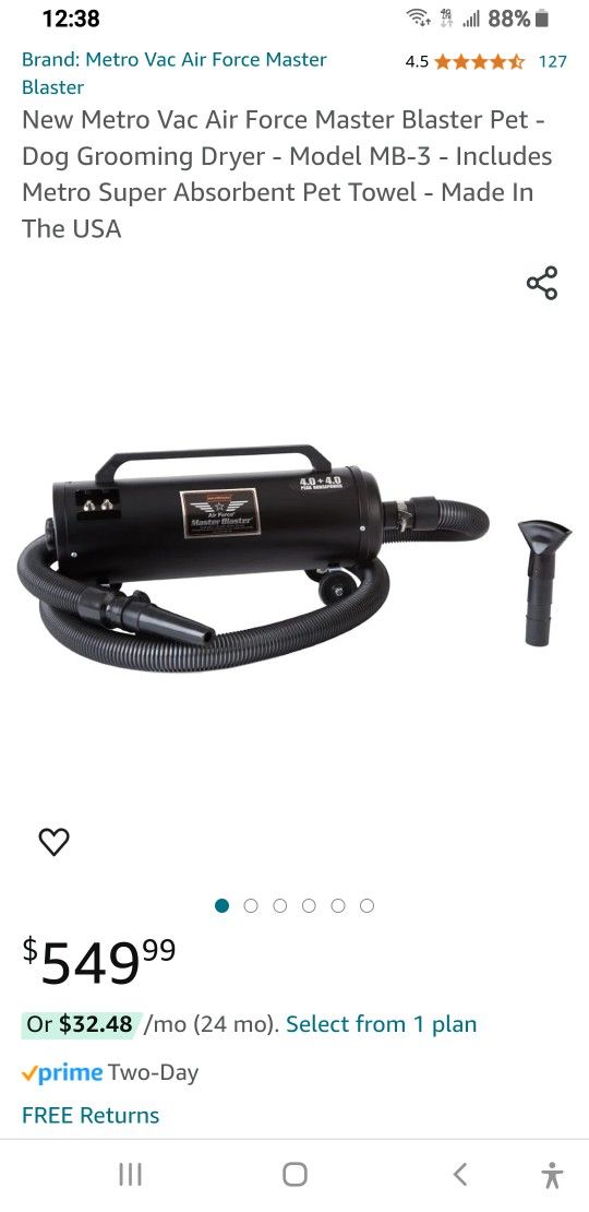 Air Force Master Blaster, Animal/Car Dryer