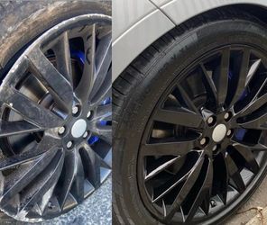 Doing rim blackout and caliper painting