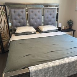 Upholstered King Size Bed Frame 