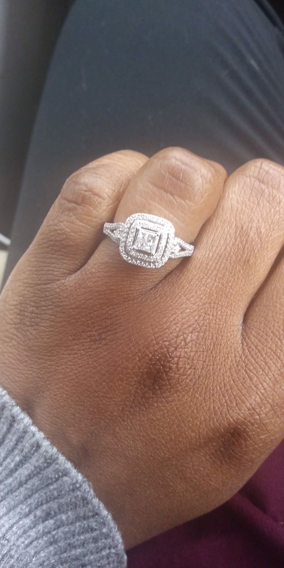 1/2 carat diamond white gold ring size 7