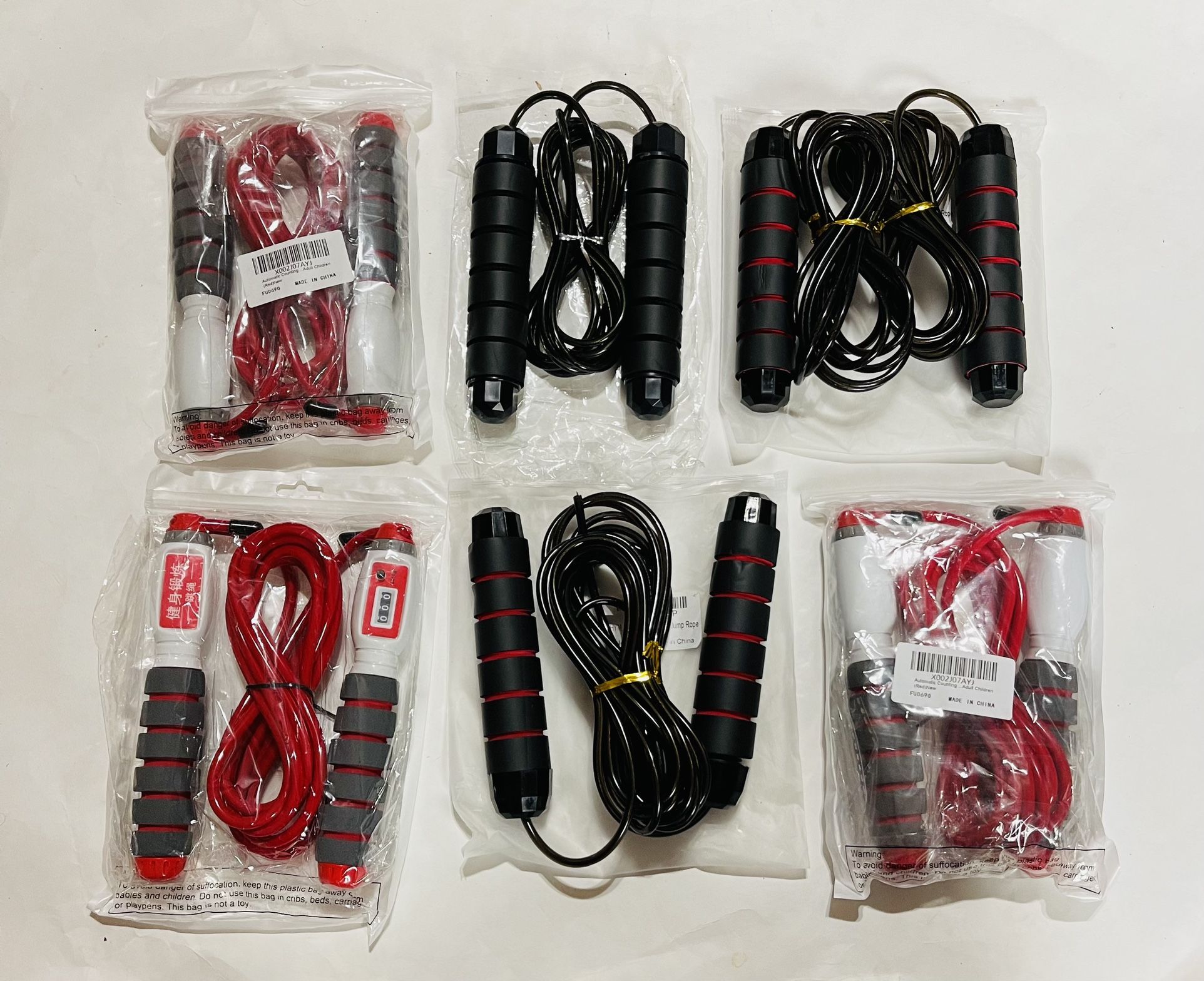 6 Jump Rope Crossfit Boxing Ball Bearing Beaded Fitness + Automatic Counting Rope.