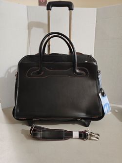 McKlein Black Leather Laptop Briefcase