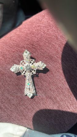 Crystal Rhinestone Cross Brooch